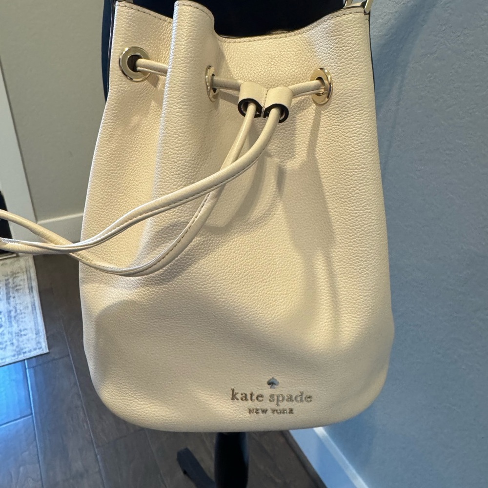 Kate Spade Cream Shoulder Bag with Silver Accents